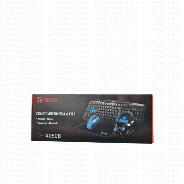 KIT COMBO 4 EN 1 TECLADO MULTIMEDIA + MOUSE + AUDIFONO + PADMOUSE TEROS TE-4050B