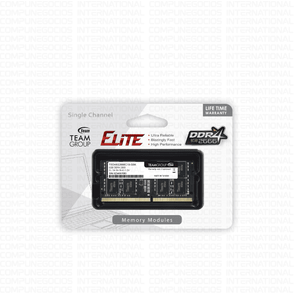 MEMORIA RAM SODIMM TEAMGROUP ELITE DDR4 8GB 3200MHz