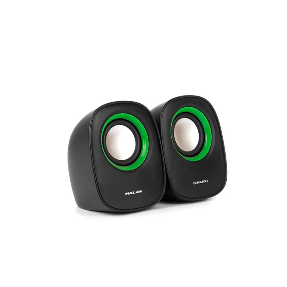 PARLANTE HALION HA-S15 2.0 USB NEGRO/VERDE - Imagen 2