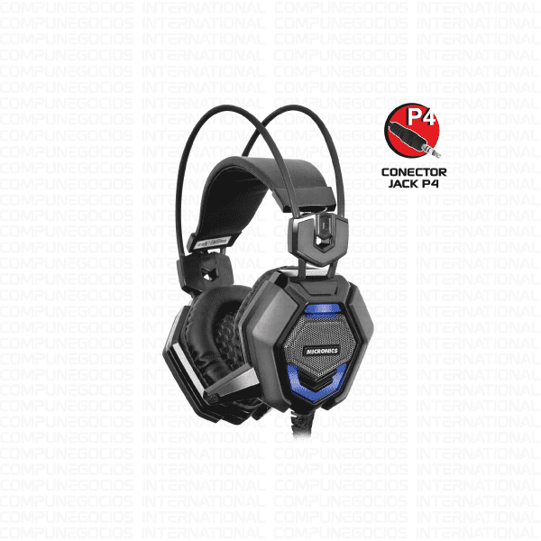 AURICULAR GAMER LED CON MICRÓFONO MICRONICS LUDICO MIC HG802