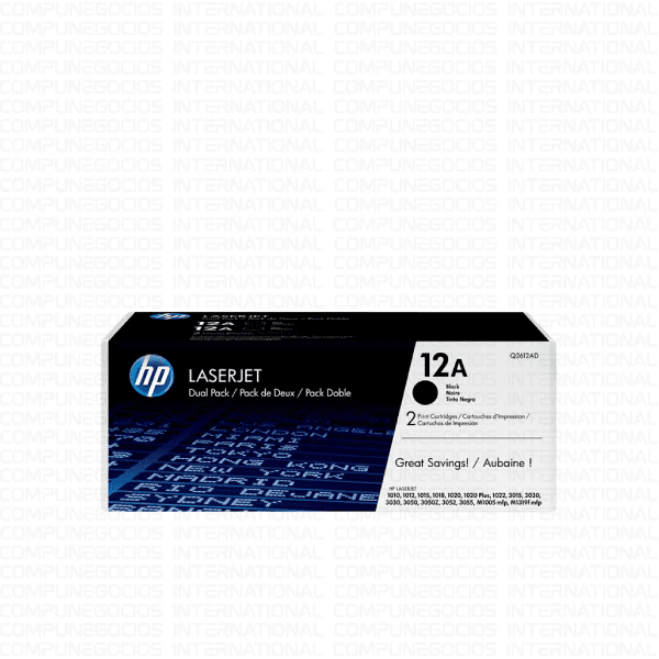 TONER HP 12A (Q2612AD) DUAL PACK BLACK LASERJET