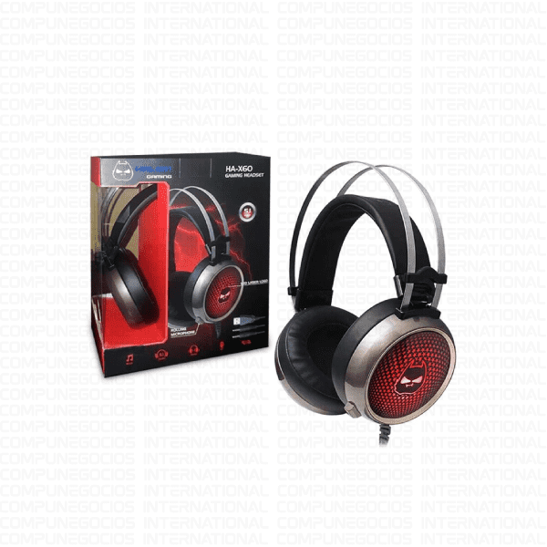 AUDIFONO GAMING HALION HA-X60 CON MICROFONO Y LUCES LED RGB