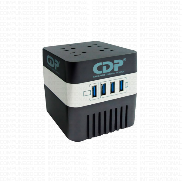 ESTABILIZADOR CDP RU-AVR 604i 600VA 4 TOMAS, 4 PUERTOS USB