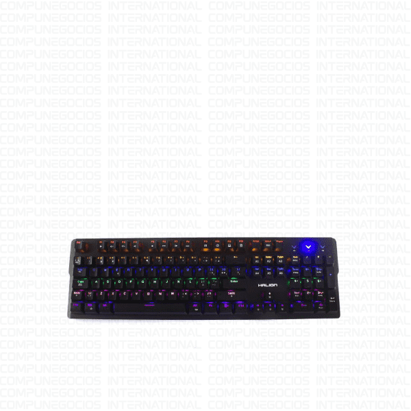 TECLADO GAMING HALION HA-K940 MUSTANG MECÁNICO, LUZ LED, 13 EFECTOS DE LUCES