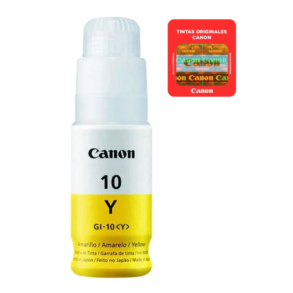 TINTA CANON GI-10(Y) YELLOW 33393C001AB 70 ML - Imagen 2
