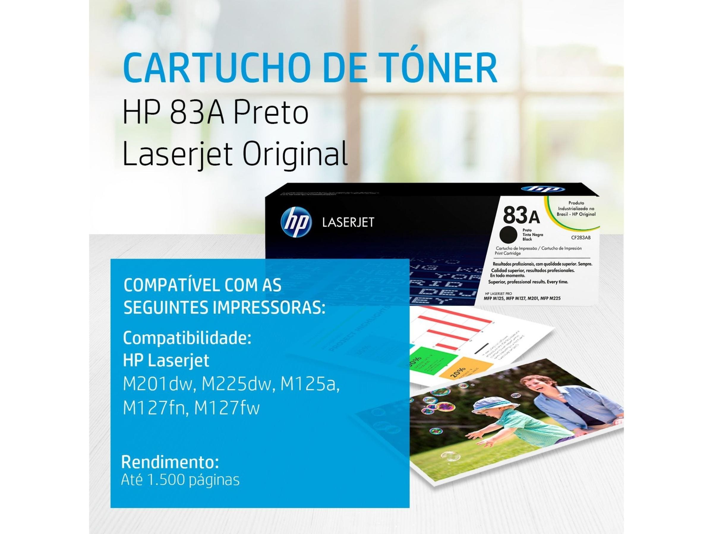 TONER HP 83A (CF283A) BLACK, LASERJET PRO M125, M127, M201, M225 - Imagen 2