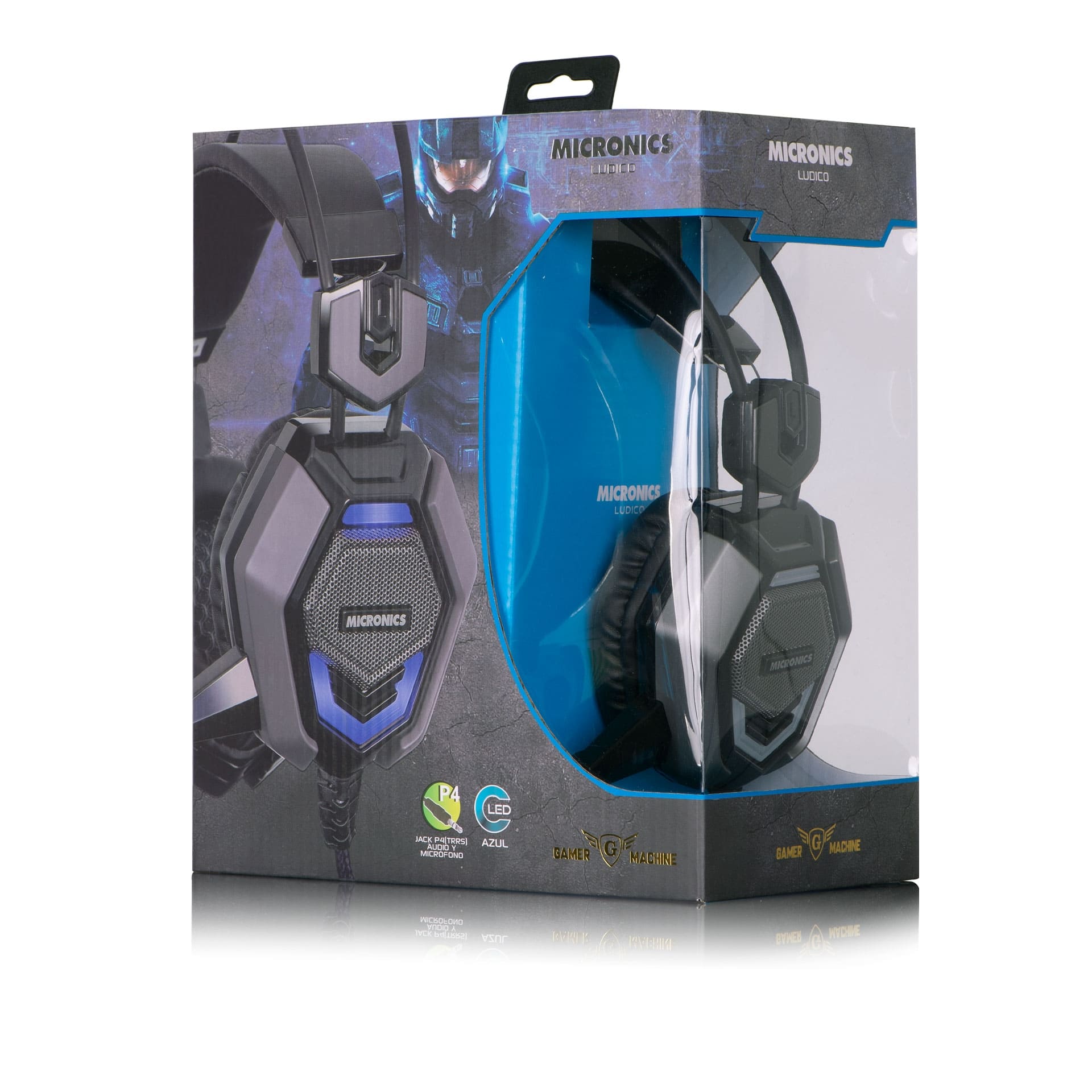 AURICULAR GAMER LED CON MICRÓFONO MICRONICS LUDICO MIC HG802 - Imagen 2