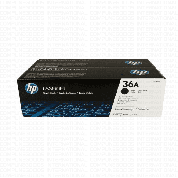 TONER HP 36A (CB436AD) DUAL PACK BLACK LASERJET P1505 M1120 MFP M1522 MFP - Imagen 2