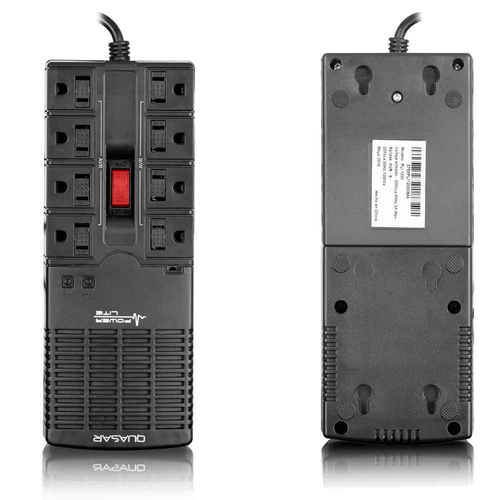 ESTABILIZADOR POWER LITE QUASAR PLI 1200VA 8 TOMAS - Imagen 2