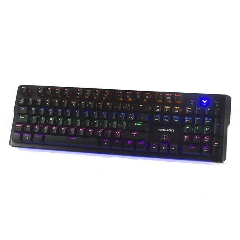 TECLADO GAMING HALION HA-K940 MUSTANG MECÁNICO, LUZ LED, 13 EFECTOS DE LUCES - Imagen 4