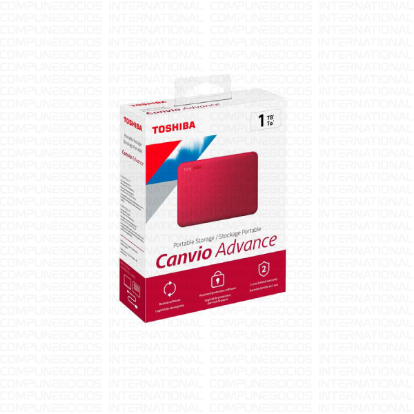 DISCO DURO PORTÁTIL TOSHIBA CANVIO ADVANCE 1TB RED V10 P/N HDTCA10XR3AA