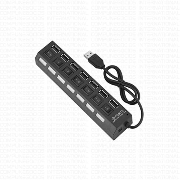 HUB USB 2.0 7 PUERTOS CON INTERRUPTOR HI-SPEED