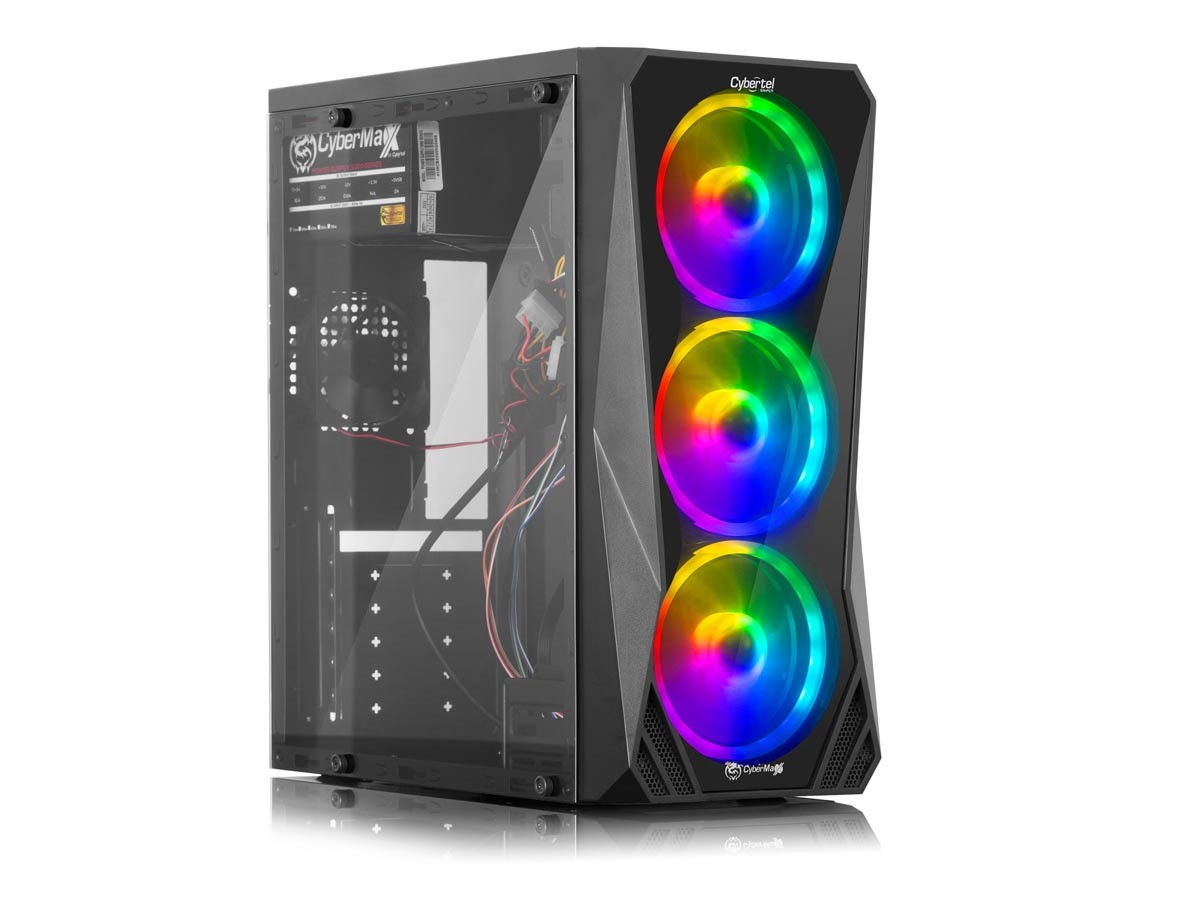 CASE CYBERTEL SNIPER SIN FUENTE 3 COOLER RGB PANEL LATERAL DE VIDRIO P/N CBX5005G NEGRO - Imagen 2