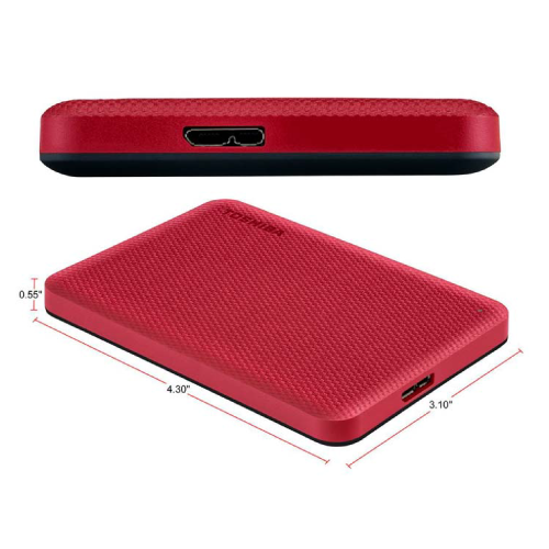 DISCO DURO PORTÁTIL TOSHIBA CANVIO ADVANCE 1TB RED V10 P/N HDTCA10XR3AA - Imagen 2