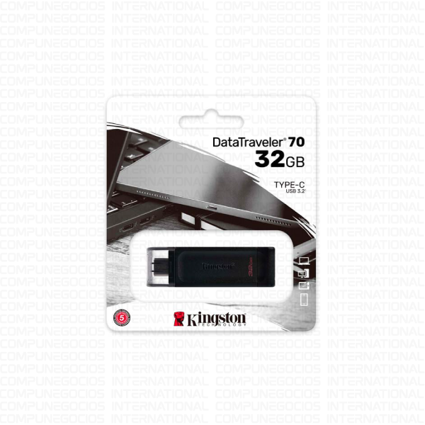 MEMORIA USB KINGSTON 32GB 3.2 DATA TRAVELER 70 USB-C DT70/32GB