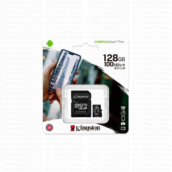 MEMORIA MICRO-SD KINGSTON CANVAS SELECT PLUS 128GB CON ADAPTADOR SD