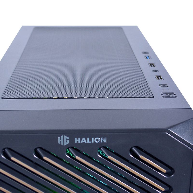 CASE GAMER HALION ARIES 03 PANEL LATERAL VIDRIO FUENTE 600W 4 FAN RGB NEGRO - Imagen 4