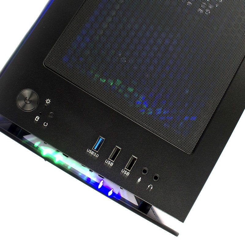 CASE GAMER HALION SOYUZ ATX FUENTE DE 550W BLACK 4 FAN RGB - Imagen 4