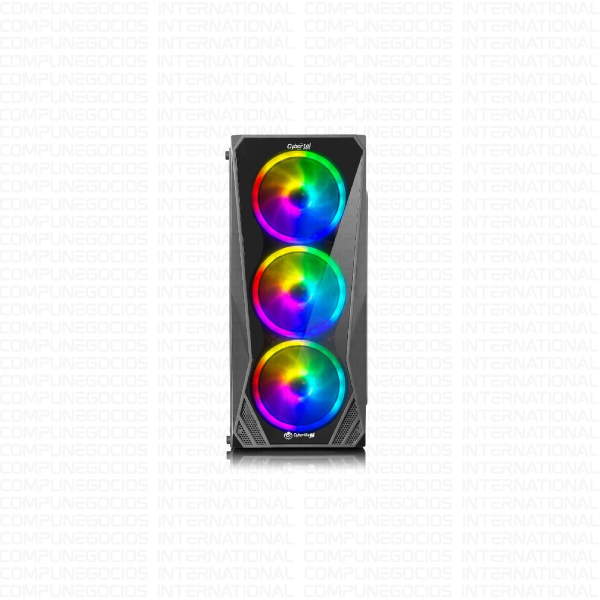 CASE CYBERTEL SNIPER SIN FUENTE 3 COOLER RGB PANEL LATERAL DE VIDRIO P/N CBX5005G NEGRO