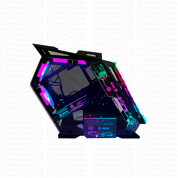 CASE GAMER TEROS TE1163N PANEL LATERAL DE VIDRIO TEMPLADO 4 FAN ARGB USB BLACK