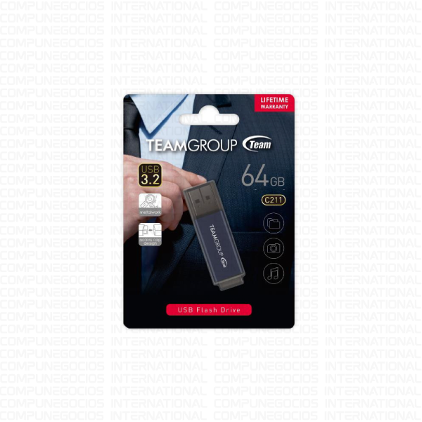 MEMORIA USB TEAMGROUP C211 64GB 3.2 FLASH DRIVE GEN 1 TIPO-A