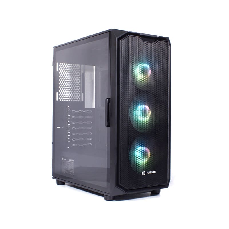 CASE GAMER HALION IRONMAN-X FUENTE 550W PANEL LATERAL VIDRIO 3 COOLER RGB - Imagen 2