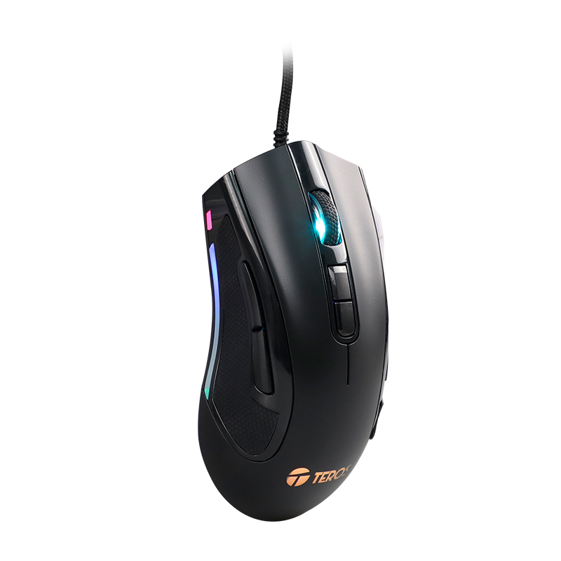 MOUSE GAMING TEROS TE-5167N ÓPTICO USB 12800 DPI RGB NEGRO - Imagen 2