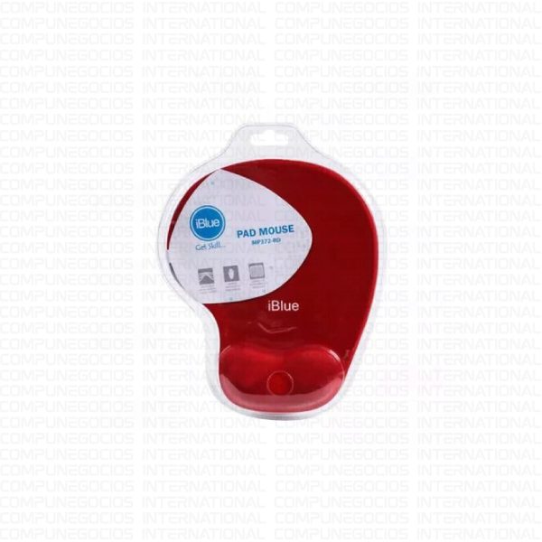 MOUSE PAD IBLUE ERGONÓMICO MP-372-BRD BASE ANTIDESLIZANTE RED