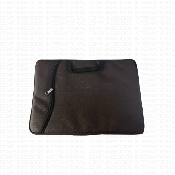 FUNDA PARA LAPTOP CUERINA CON DISEÑO COLOR VINO CON BLANCO 15.6