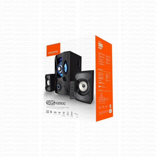 PARLANTE CREATIVE E2900 60W 2.1 BT/FM/USB/SD/3.3MM BLACK