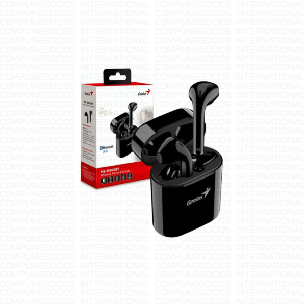 AUDIFONO INALAMBRICO CON MICROFONO GENIUS HS-M900BT TRUE BT NEGRO