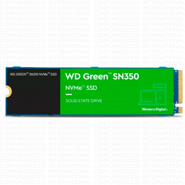 UNIDAD DE ESTADO SOLIDO WESTERN DIGITAL GREEN SN350 NVME 1TB M.2 PCIE GEN3 X4 (PN: WDS100T2G0C) - Imagen 2