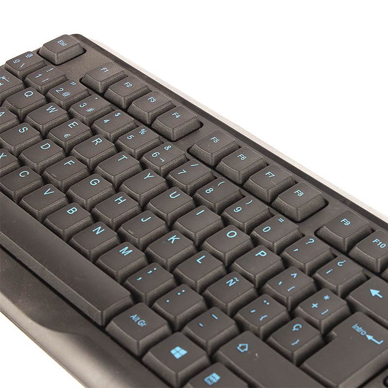 TECLADO STANDARD HALION HA-K608 USB LETRAS AZULES - Imagen 2