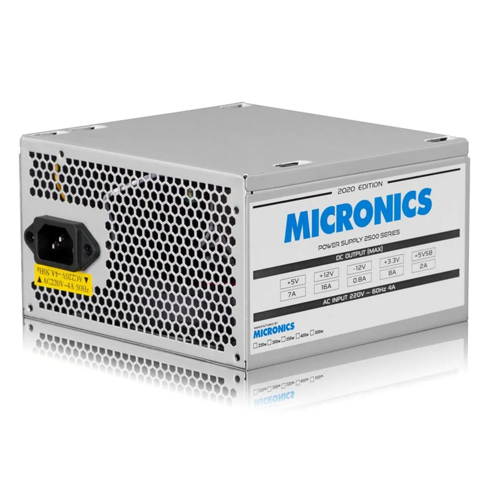 FUENTE DE PODER MICRONICS ATX SX – 250W/650 FAN 12CM - Imagen 2