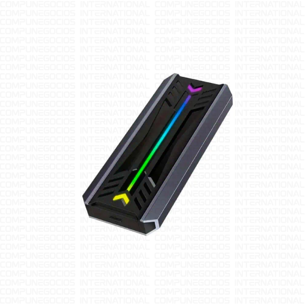 RACK CASE PARA SSD M.2 USB 3.1 NVME + NGFFBLACK RGB2 (KNT-1377)