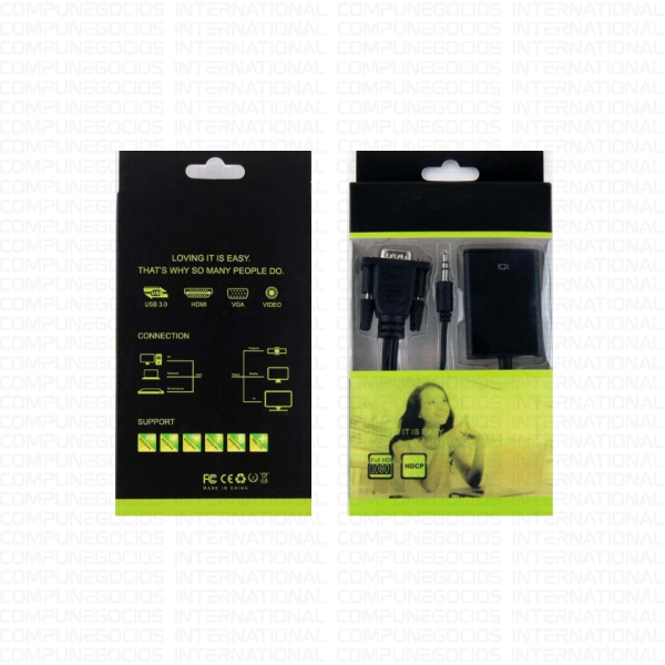 ADAPTADOR VGA A HDMI CON AUDIO ROHS
