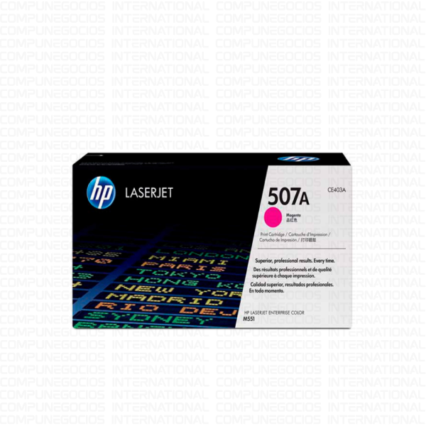 TONER HP CE403A 507A MAGENTA 6000 PÁGINAS
