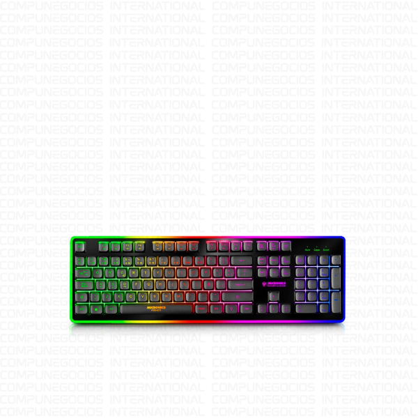 TECLADO GAMER MICRONICS FISHER MIC K801R MEMBRANA USB RAINBOW NEGRO
