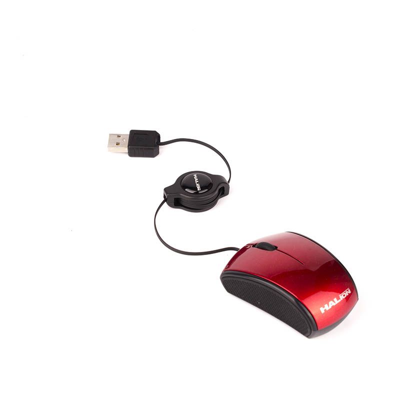 MOUSE HALION AVENGER MINI HA-M480 RETRACTIL ROJO - Imagen 2