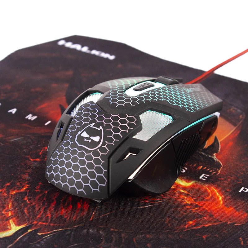 MOUSE GAMER + PAD HALION SHERMAN HA-M923P USB - Imagen 2