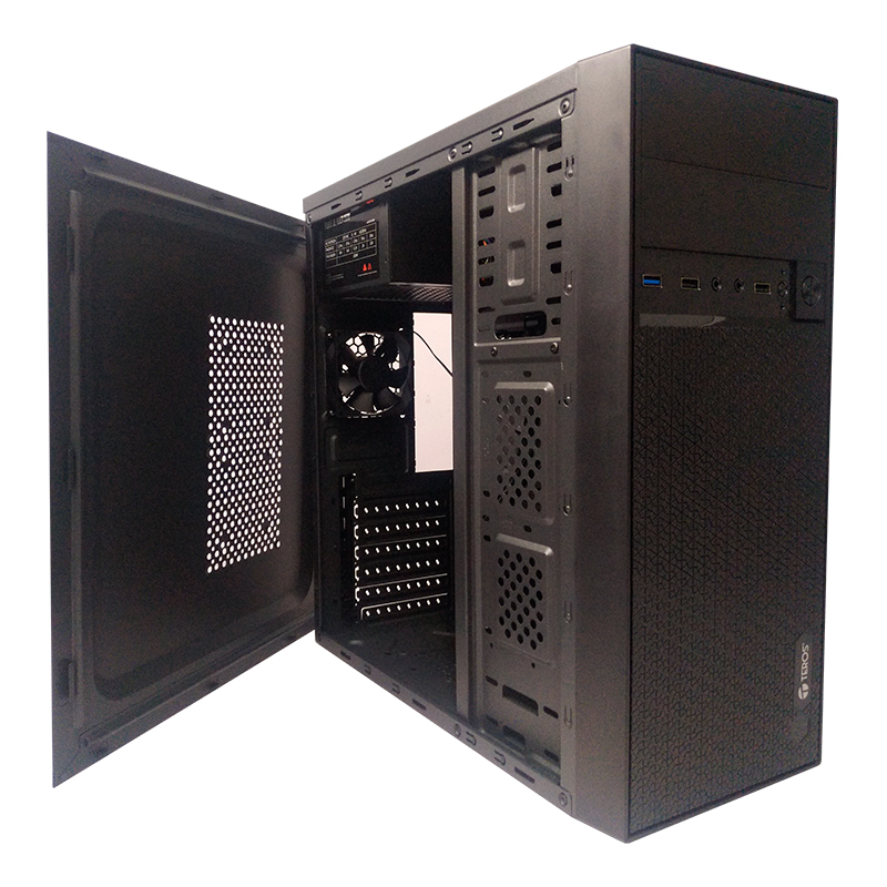 CASE TEROS TE1076N MID TOWER ATX 250W USB 3.0 / 2.0 AUDIO NEGRO - Imagen 3