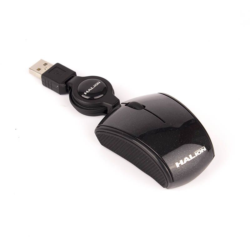 MOUSE HALION AVENGER MINI HA-M480 RETRACTIL NEGRO - Imagen 3
