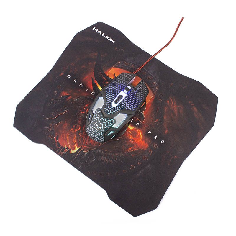 MOUSE GAMER + PAD HALION SHERMAN HA-M923P USB - Imagen 3