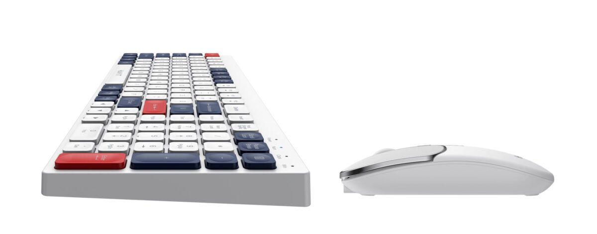 KIT OFFICE TECLADO + MOUSE HALION HAVIT KB830WB-SP INALAMBRICO (BLANCO-ROJO-AZUL) - Imagen 3