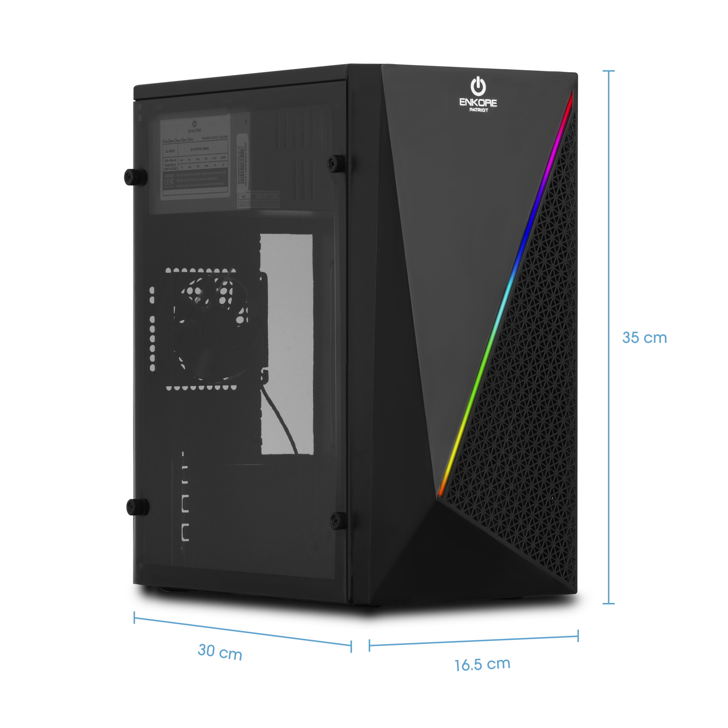 CASE ENKORE PATRIOT ENC3005 230W 8CM - Imagen 2