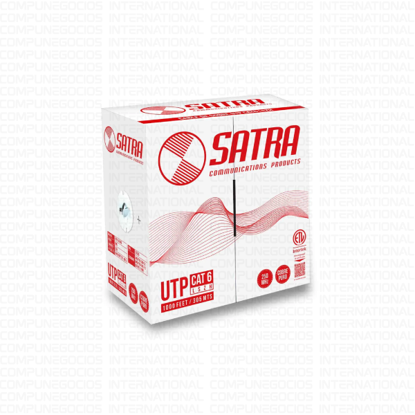 CABLE (CAJA) UTP SATRA CAT6 UTP-LSZH-1 LSZH 24AWG 305MT PARA INTERIORES GRIS