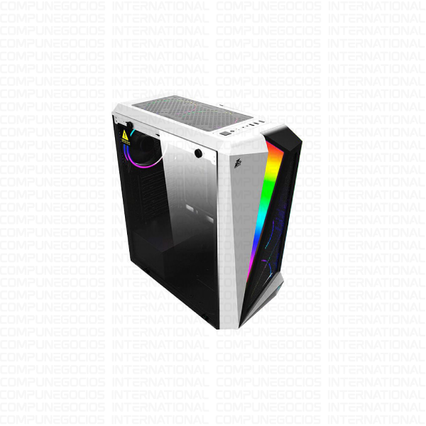 CASE 1ST PLAYER RAINBOW R5 BLANCO SIN FUENTE 1 PANEL VIDRIO LED RGB