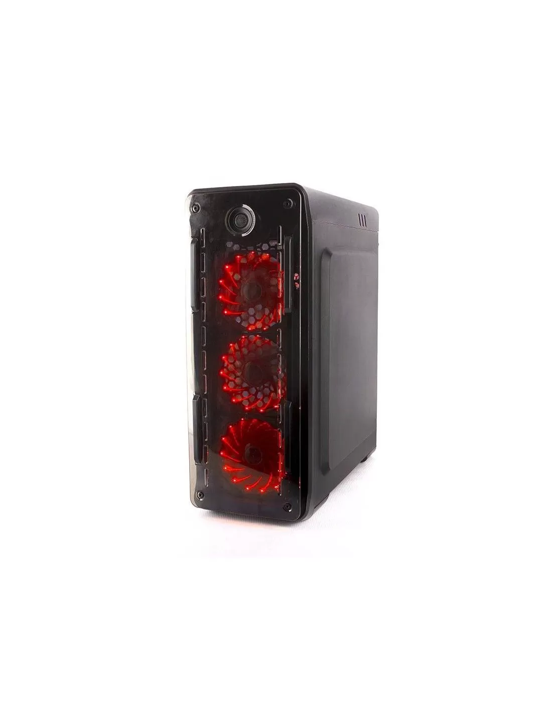 CASE GAMERS GAMEMAX KINGLIGHT CON FUENTE 550W GE550 SERIES 3*15 LED ROJO - Imagen 3