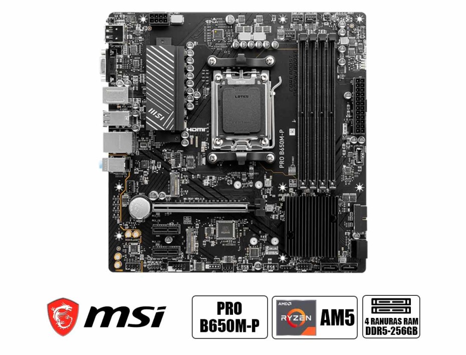 MOTHERBOARD MSI PRO B650M-P CHIPSET AMD B650 SOCKET AMD AM5 MATX - Imagen 2