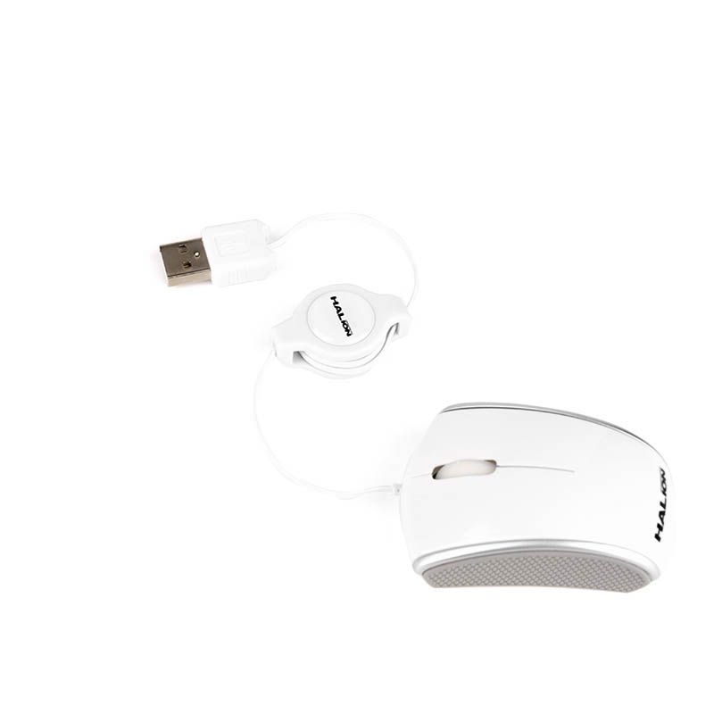 MOUSE HALION AVENGER MINI HA-M480 RETRACTIL BLANCO - Imagen 2